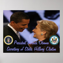 Präsident Obama Minister für Staats-Clinton-Gesche Plakat