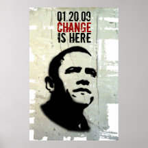 PRÄSIDENT OBAMA STENCIL POSTER CNCRT BCKG