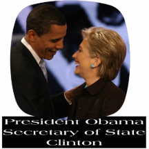 Präsident Obama u. sek. von den Staaten Clinton Fotoausschnitt