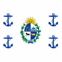 Präsidentenstandard von Uruguay (in Meer), vereini Photo Skulptur