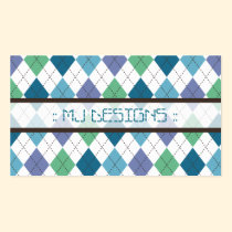 Preppy Rauten-Diamant-Muster-Geschäfts-Karte: blau visitenkarten