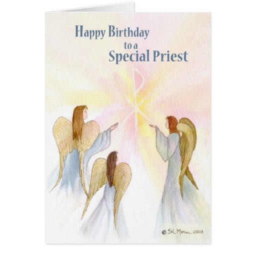 Priester-Geburtstag, religiöse Engel Grußkarte  Zazzle