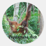 Primat-Vegetarier-Felsen! Runde Sticker