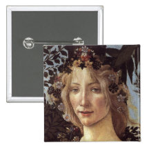 Primavera (Detail - Flora, Göttin des Frühlinges) Anstecknadelbutton