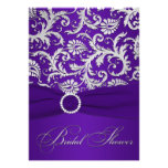 PRINTED RIBBON Purple, Silver Bridal Shower Invite
