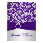 PRINTED RIBBON Purple, Silver Bridal Shower Invite