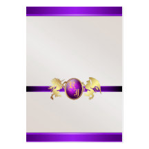 Prinz u. Prinzessin Purple Jewel Table Placecard 2 Visitenkarte