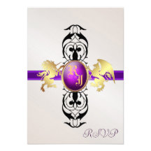 Prinz-u. Prinzessin-Purple RSVP Antwort laden 2 ei Personalisierte Einladungen