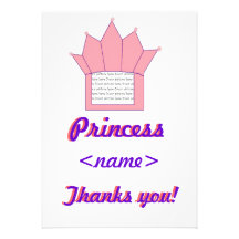 Prinzessin Crown Fourth Birthday Party danken Ihne Individuelle Einladungen