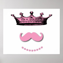 Prinzessin Crown und Schnurrbart Plakate
