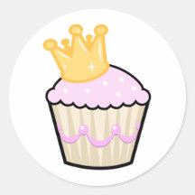 Prinzessin Cupcake Runder Sticker
