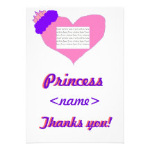 Prinzessin Heart Fourth Birthday Party danken Ihne Personalisierte Einladung