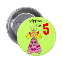 Prinzessin mit 5-Jährigen (blondes Haar) Button