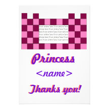 Prinzessin Pink/rosa Schloss-viertes Geburtstags-P Individuelle Ankündigskarten
