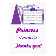 Prinzessin Purple/lila Hut-viertes Geburtstags-Par Individuelle Ankündigungskarte