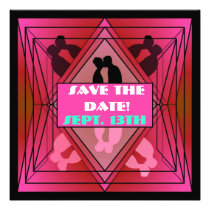Prisma-Sammlung Save the Date in den reichen Rosa einladungen