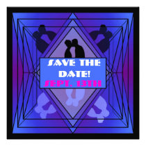 Prisma-Sammlungs-Save the Date königliches Blau einladungen