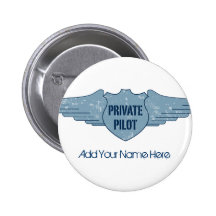 Privater Pilot Blue Wings Anstecknadelbuttons