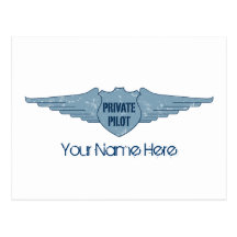 Privater Pilot Blue Wings Postkarte