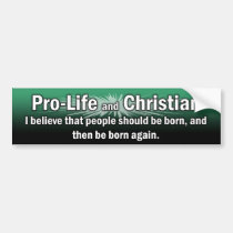 "Pro-Leben und christlicher" Stoßaufkleber autoaufkleber