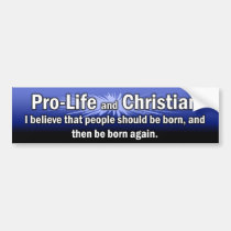 "Pro-Leben und christlicher" Stoßaufkleber (blau) autoaufkleber