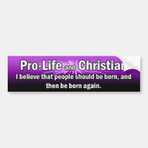 "Pro-Leben und christlicher" Stoßaufkleber (lila) autoaufkleber