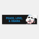 Pro-Obama - FRIEDEN, LIEBE UND OBAMA Autosticker