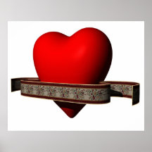 Profil 3 des Valentinsgruß-rotes Herz-Lech-Drei vi Plakat