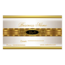 Profil-Geschäfts-Creme-Goldmonogramm-Schwarzes Visitenkarten