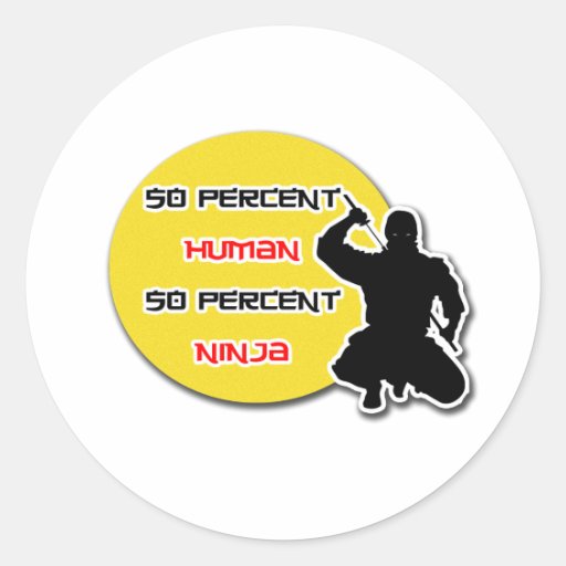Prozent Ninja des 50 Prozent-Menschen-50 Stickers