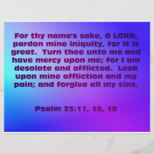 Psalm-25:11, 16, 18 individuelle flyer