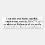 Psalm-83:18 heilige Bibel-König James Version Auto Sticker