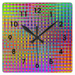 Psychedelia-quadratische Uhr (w/numbers)