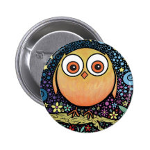 Psychedelische Eule Anstecknadelbuttons