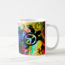 Psychedelische Friedensschildkröte-Becher Kaffeehaferl