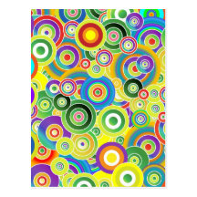 Psychedelische Kreise von Farben - coole Postkarte