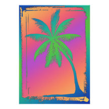 Psychedelische Palme Individuelle Ankündigskarten