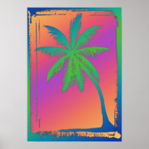 Psychedelische Palme Poster