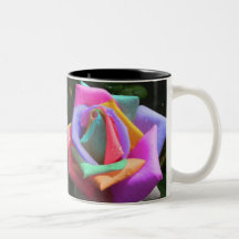 Psychedelische Regenbogen-Rose Teetasse