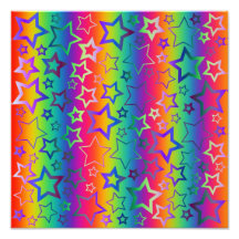Psychedelische Regenbogen-Sterne Photographischer Druck
