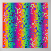 Psychedelische Regenbogen-Sterne Poster