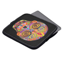Psychedelische Zuckerschädel-Laptop-Hülse Laptop Schutzhülle