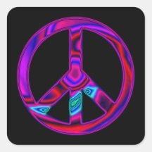 Psychedelischer Friedensquadrat-Aufkleber