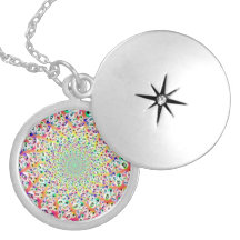 Psychedelischer Regenbogen mustert Mandala Halskette