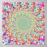 Psychedelischer Regenbogen mustert Mandala Plakat