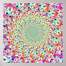 Psychedelischer Regenbogen mustert Mandala Plakat