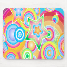 Psychedelischer Retro Stern-Power-Entwurf Mousepad