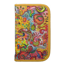 Psychedelisches abstraktes Kunst-Rickshaw-Folio Folio Planer