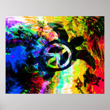 Psychedelisches Friedensschildkröte-Plakat