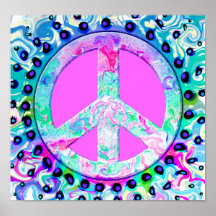 Psychedelisches Friedenszeichen abstrakt Plakatdruck